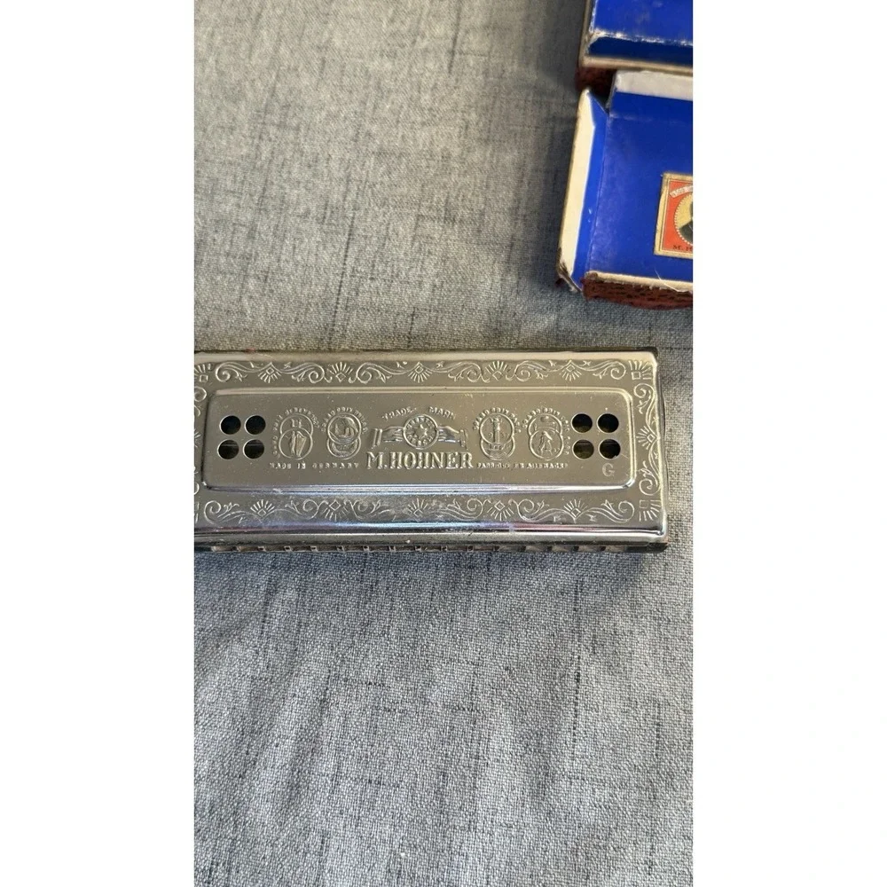 Vintage M. Hohner Echo Harp Harmonica Key Of C /G Works Made in Germany w/box